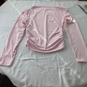 NWOT - Women's Pink Scrunched Long Sleeve Shirt - L